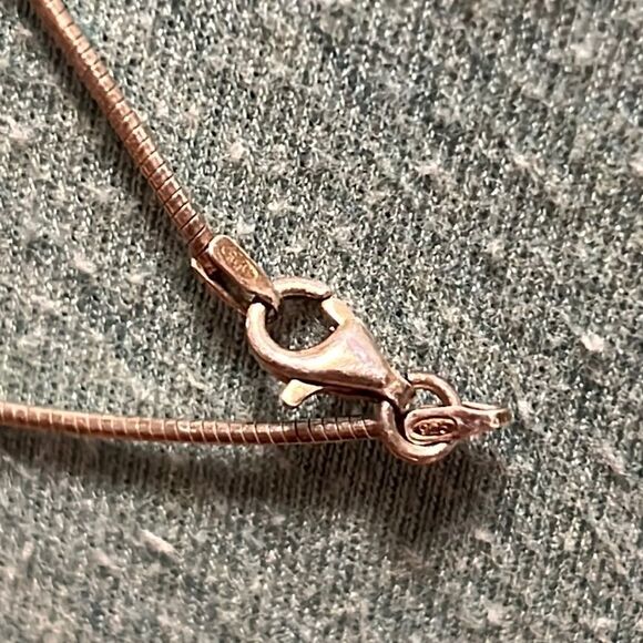 Natural Chrysoprase Sterling Silver Snake Chain Necklace - Picture 6 of 12